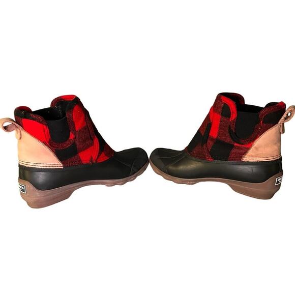 Sperry Top Sider 7 Syren Cove Buffalo Plaid Check Duck Boot Waterproof Wool Gorp - Picture 2 of 6